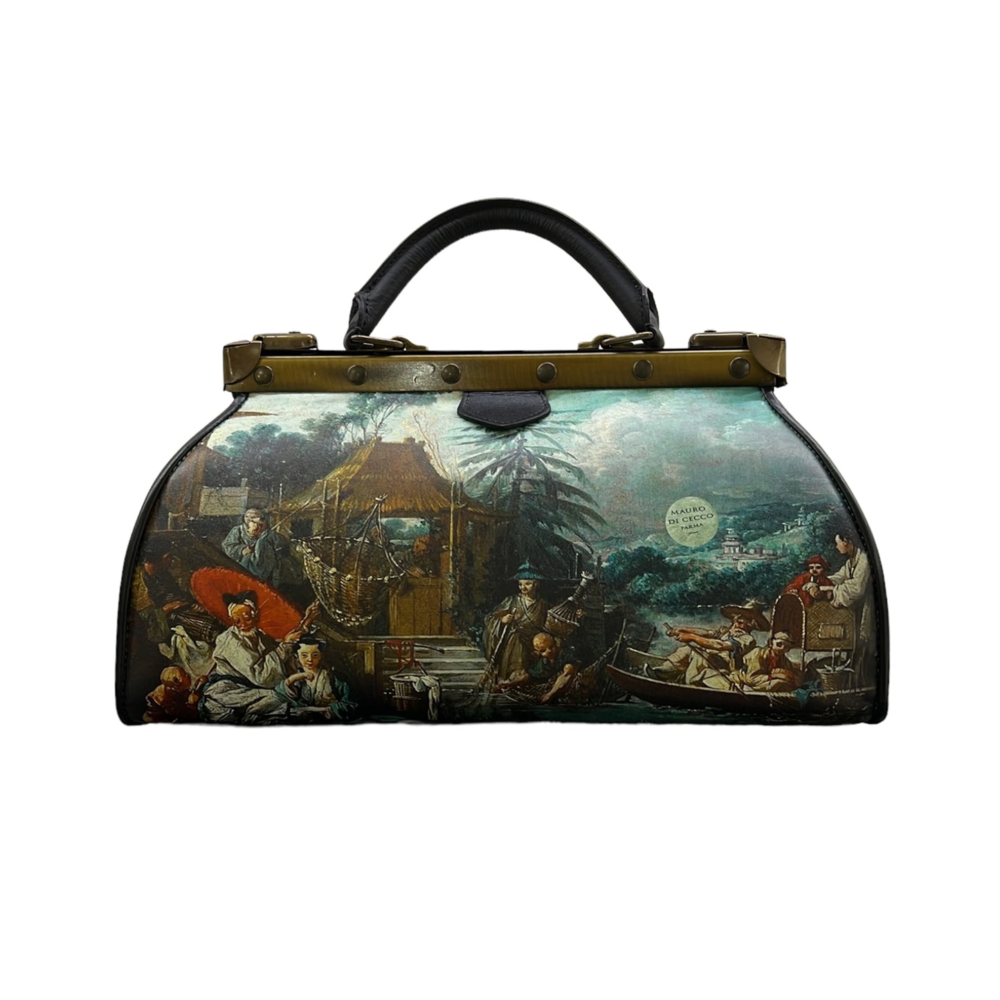Doctor's bag in pelle 068/1/2 double "Chinoiserie Chic"