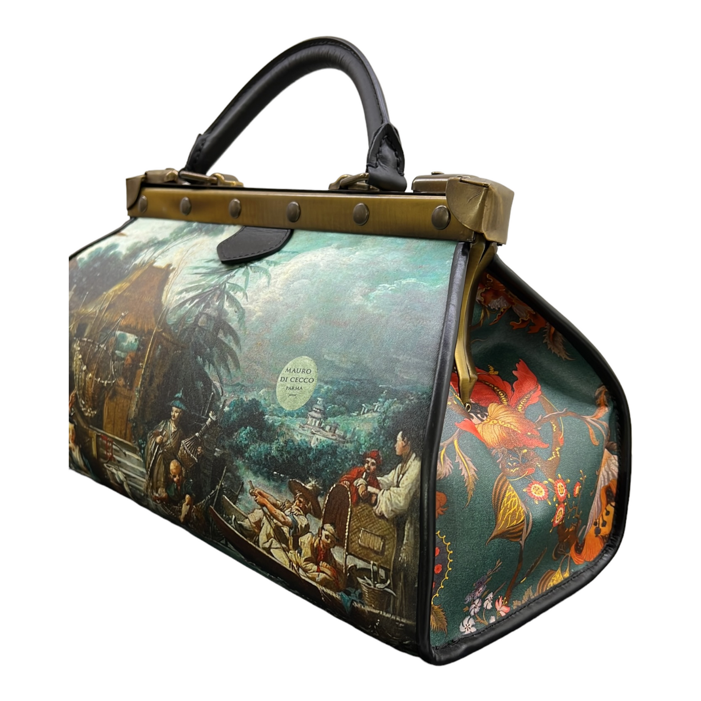Doctor's bag in pelle 068/1/2 double "Chinoiserie Chic"